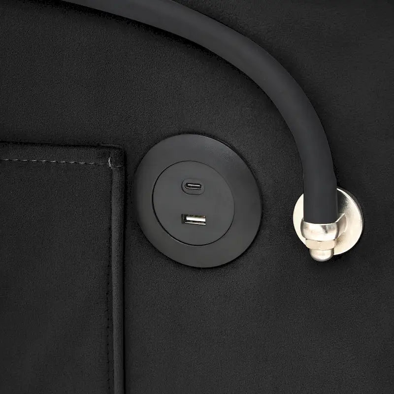 Sofá cama plegable, sofá moderno de terciopelo convertible en cama, con respaldo ajustable, puerto USB, cenicero y soporte giratorio para teléfono