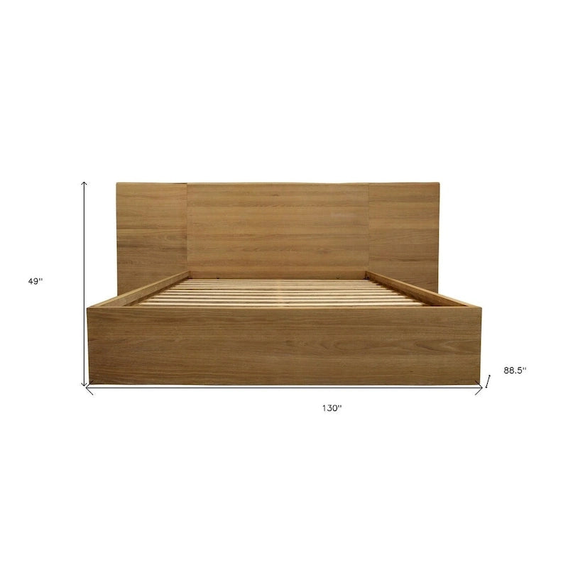 Cadre de lit en bois massif naturel format King