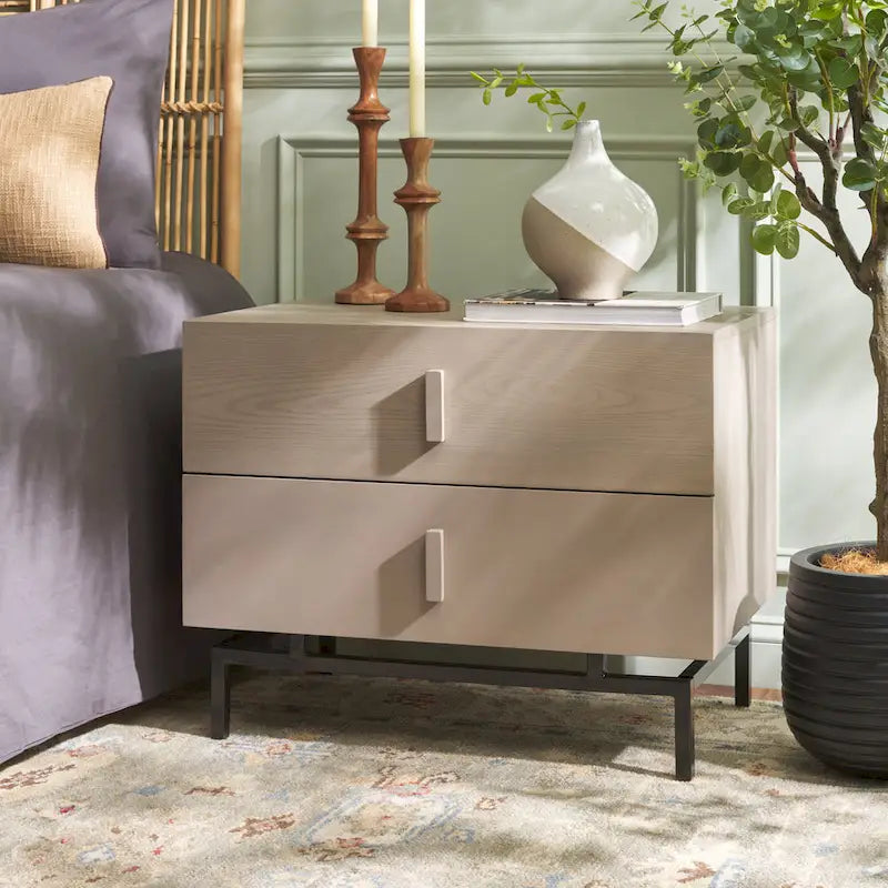 SAFAVIEH Herschel Grey/ Black Storage Cabinet - 28W x 18D x 22H