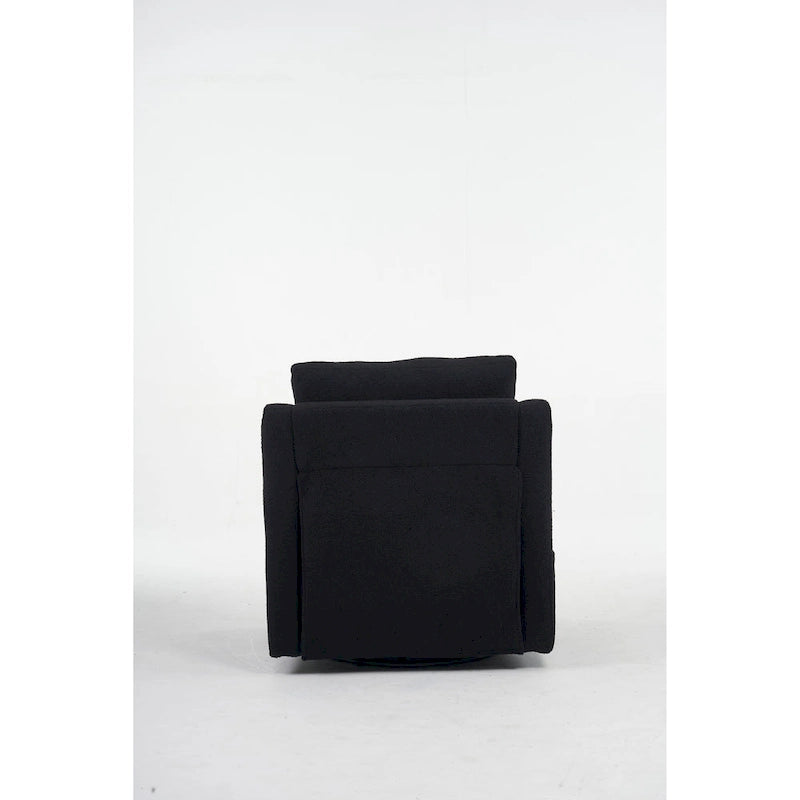 Fauteuil d’appoint moderne en lin (avec clous décoratifs et pivotement à 360 degrés)