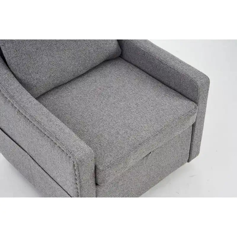 Fauteuil d’appoint moderne en lin (avec clous décoratifs et pivotement à 360 degrés)