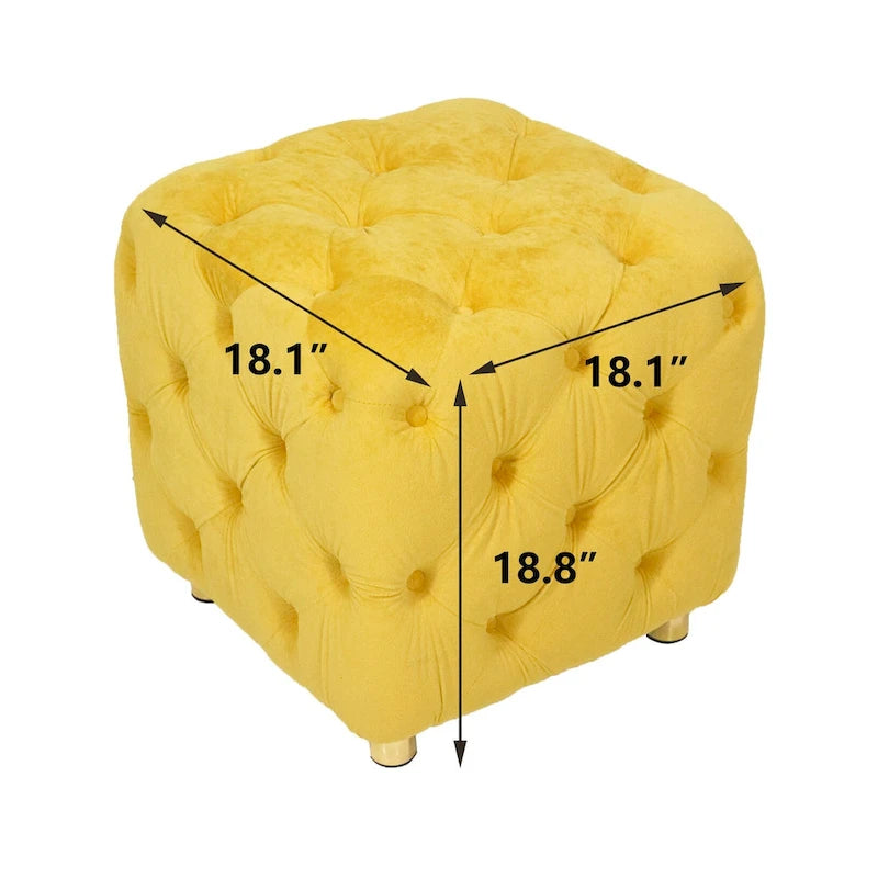 Otomana cuadrada moderna de terciopelo con tapizado capitoné