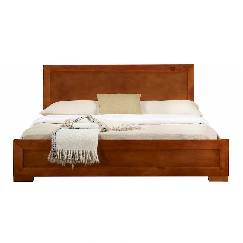 Cadre de lit King en bois brun