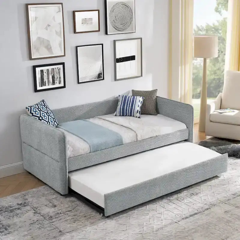 Twin Boucle Daybed with Trundle