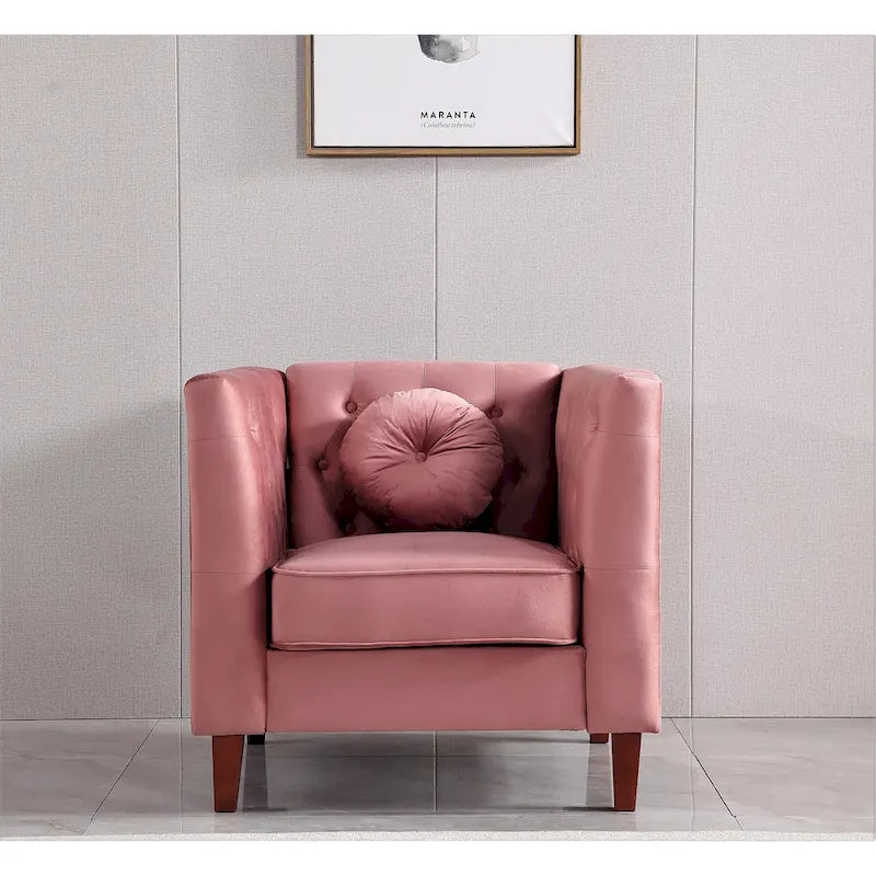 Sillón clásico de terciopelo (con patas de madera)