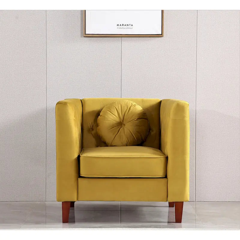 Sillón clásico de terciopelo (con patas de madera)