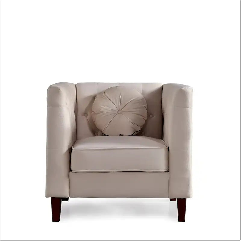Sillón clásico de terciopelo (con patas de madera)