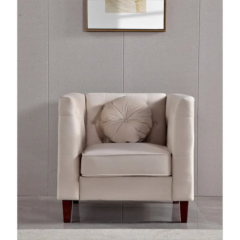 Sillón clásico de terciopelo (con patas de madera)