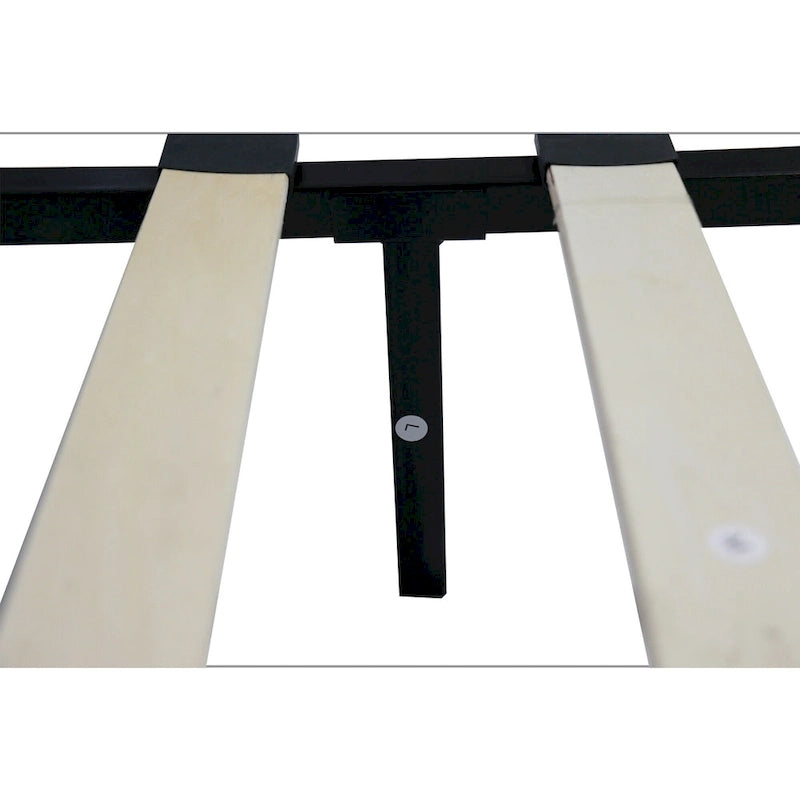 Cama de plataforma tamaño queen tapizada con cabecera capitoné