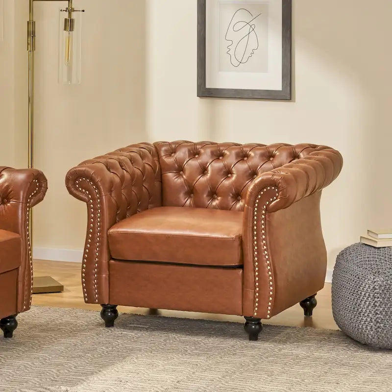 Chaise décorative rembourrée en PU souple