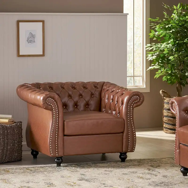 Chaise décorative rembourrée en PU souple