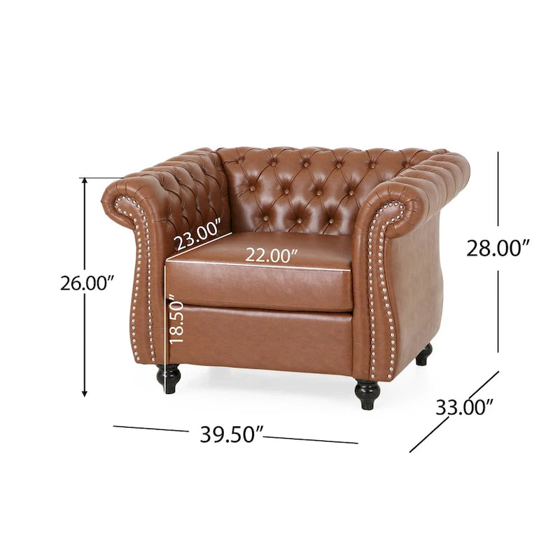 Chaise décorative rembourrée en PU souple