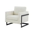Modrest Prince Contemporary Cream & Black Fabric Accent Chair