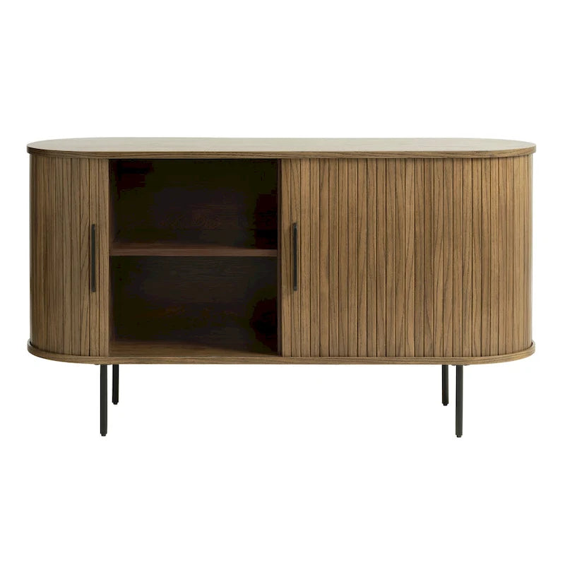 Sideboard im Mid-Century-Modern-Stil mit abgerundeten Schiebetüren