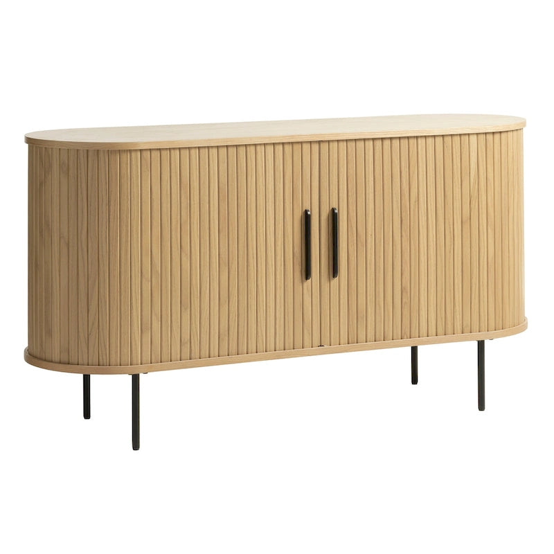 Sideboard im Mid-Century-Modern-Stil mit abgerundeten Schiebetüren