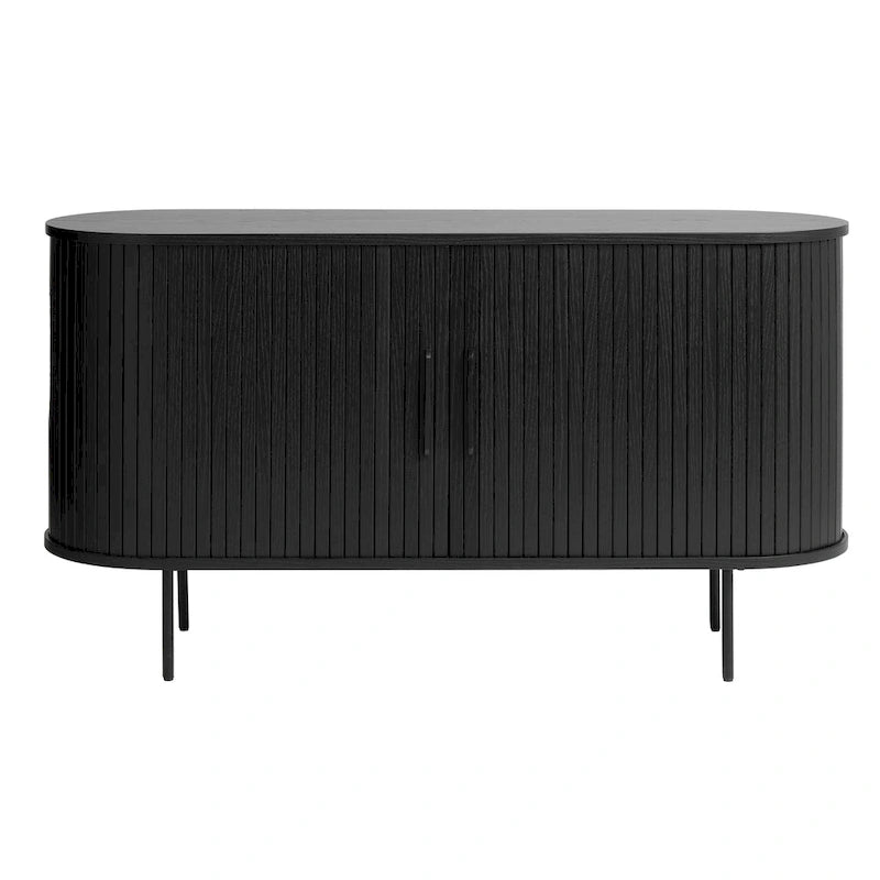 Sideboard im Mid-Century-Modern-Stil mit abgerundeten Schiebetüren