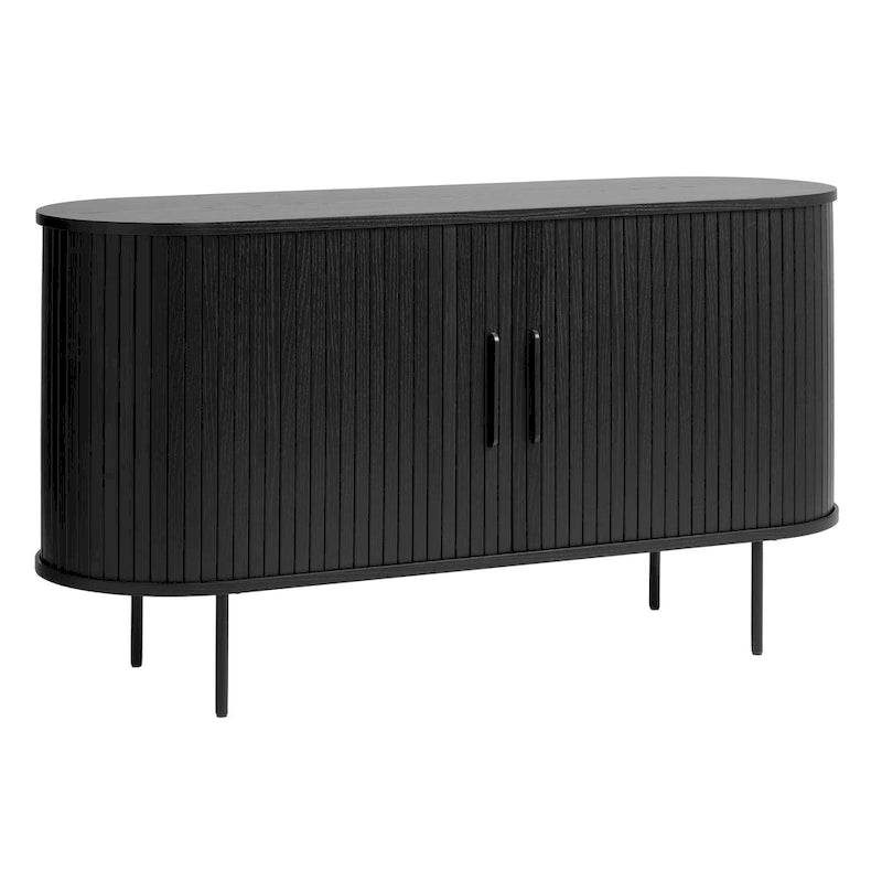 Sideboard im Mid-Century-Modern-Stil mit abgerundeten Schiebetüren