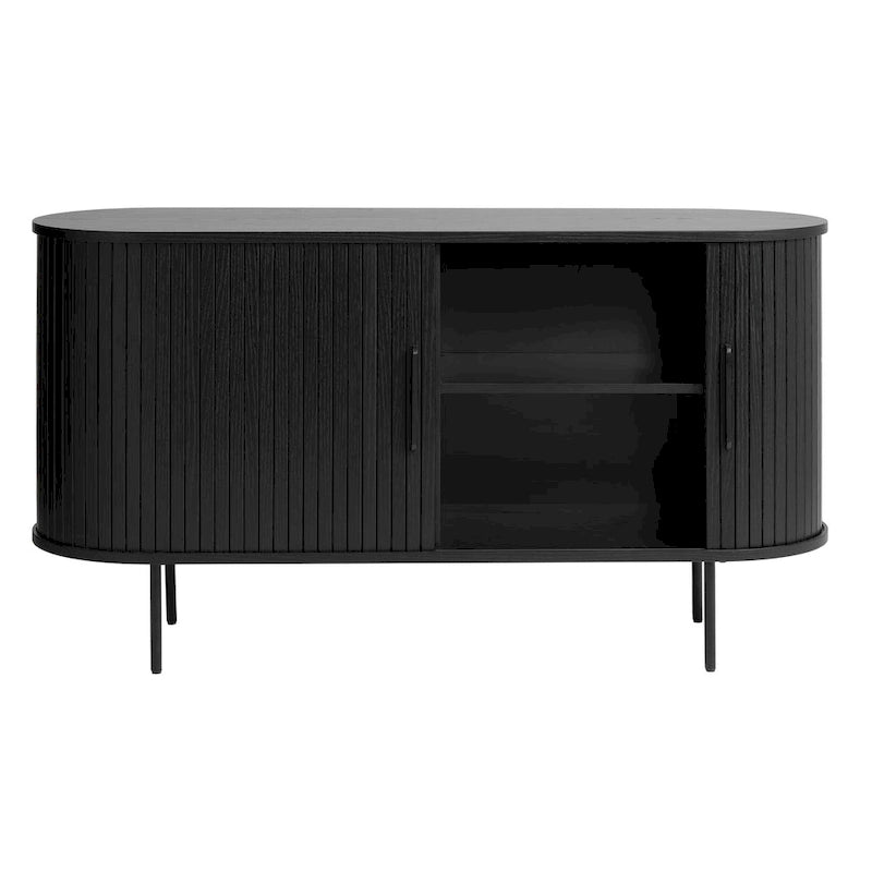 Sideboard im Mid-Century-Modern-Stil mit abgerundeten Schiebetüren