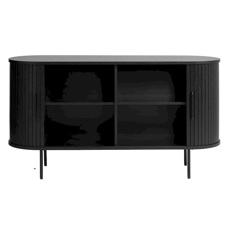 Sideboard im Mid-Century-Modern-Stil mit abgerundeten Schiebetüren