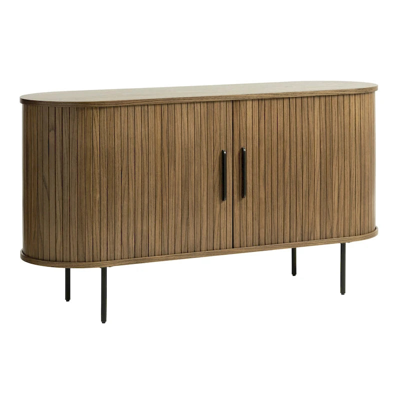 Sideboard im Mid-Century-Modern-Stil mit abgerundeten Schiebetüren