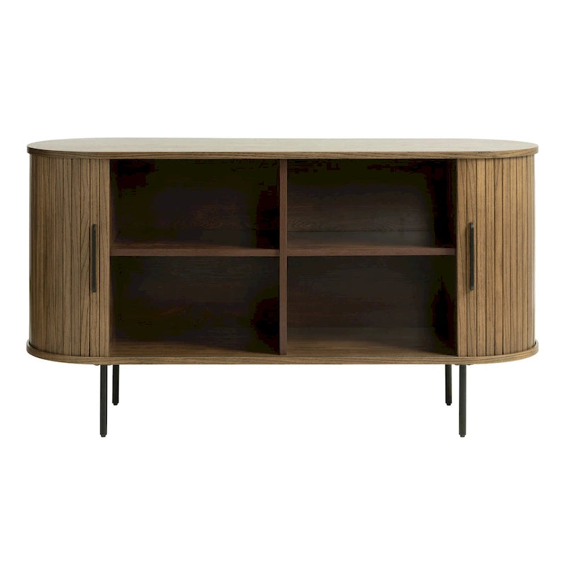 Sideboard im Mid-Century-Modern-Stil mit abgerundeten Schiebetüren