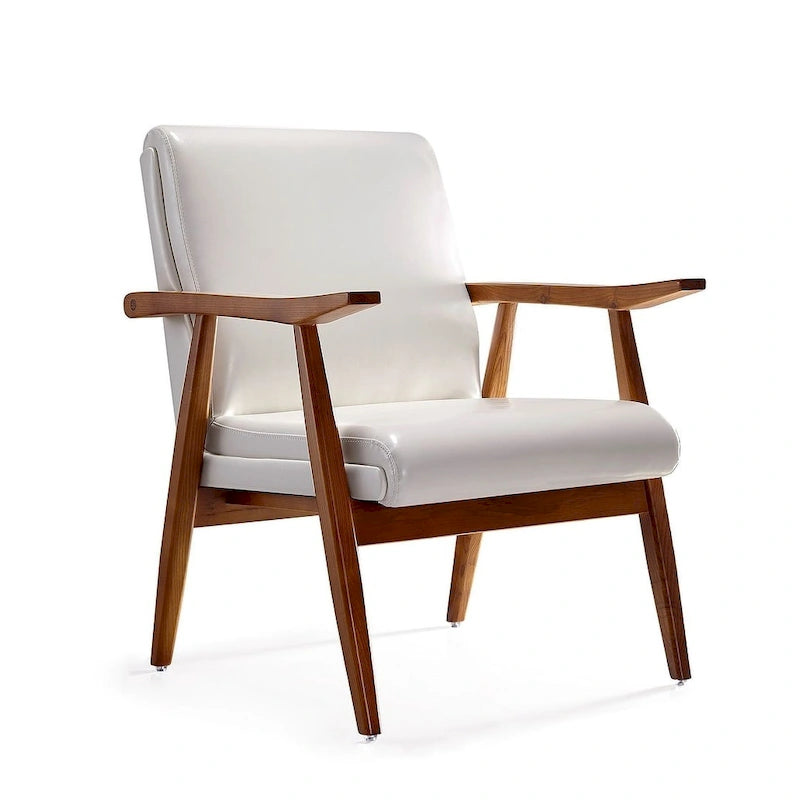 Fauteuil d’appoint en similicuir ambré