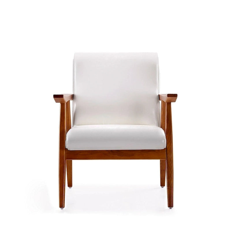 Fauteuil d’appoint en similicuir ambré