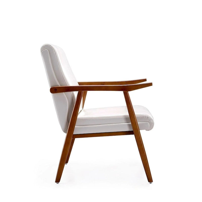 Fauteuil d’appoint en similicuir ambré
