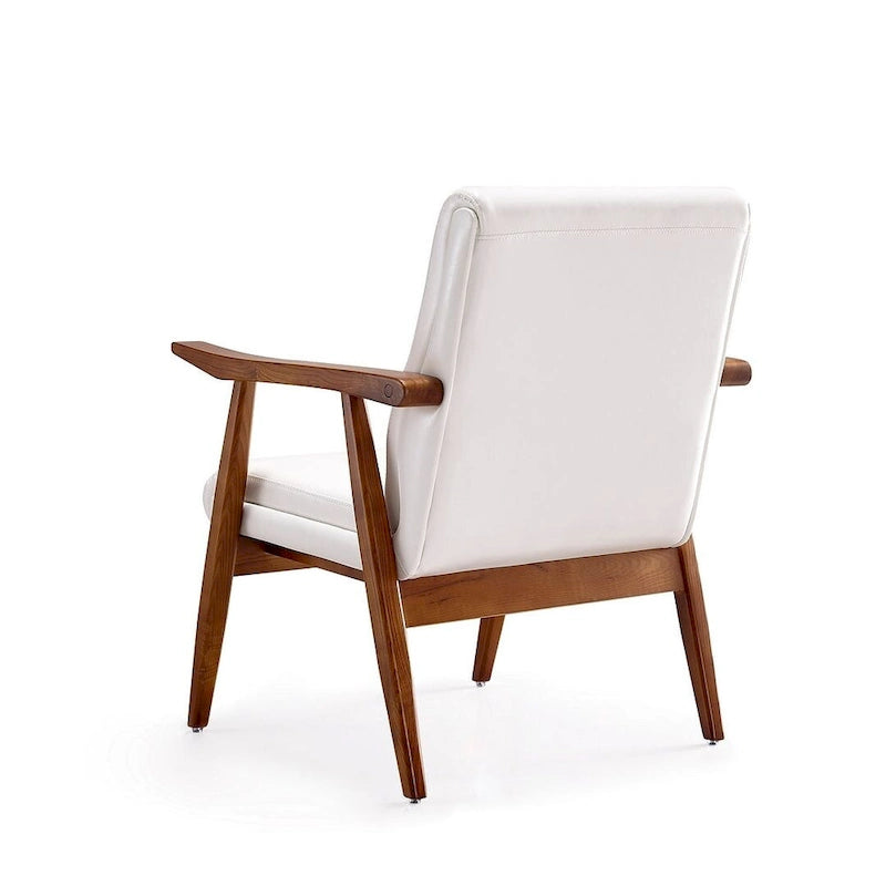 Sillón decorativo de cuero sintético color ámbar