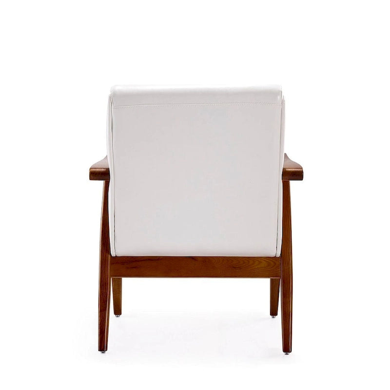 Sillón decorativo de cuero sintético color ámbar