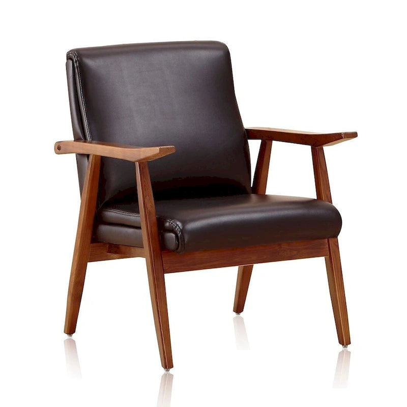 Fauteuil d’appoint en similicuir ambré