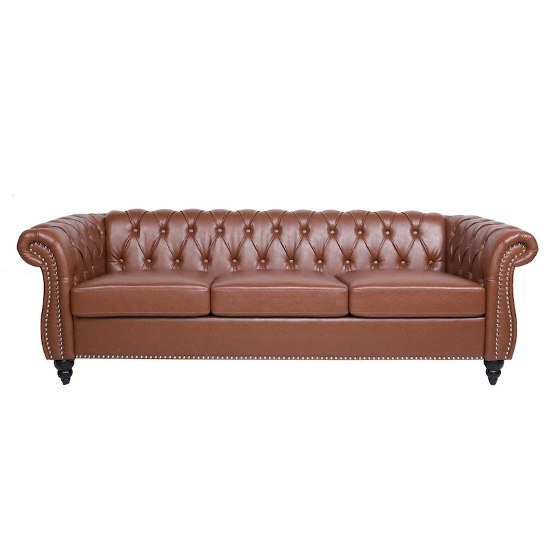 Canapé confortable 3 places avec coussin d’assise à rayures tendance