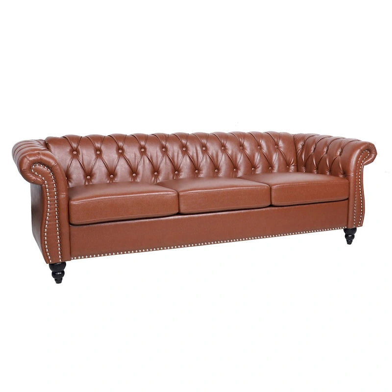 Canapé confortable 3 places avec coussin d’assise à rayures tendance