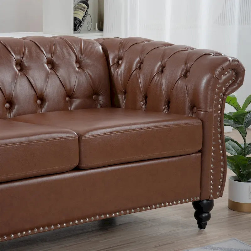 Canapé confortable 3 places avec coussin d’assise à rayures tendance