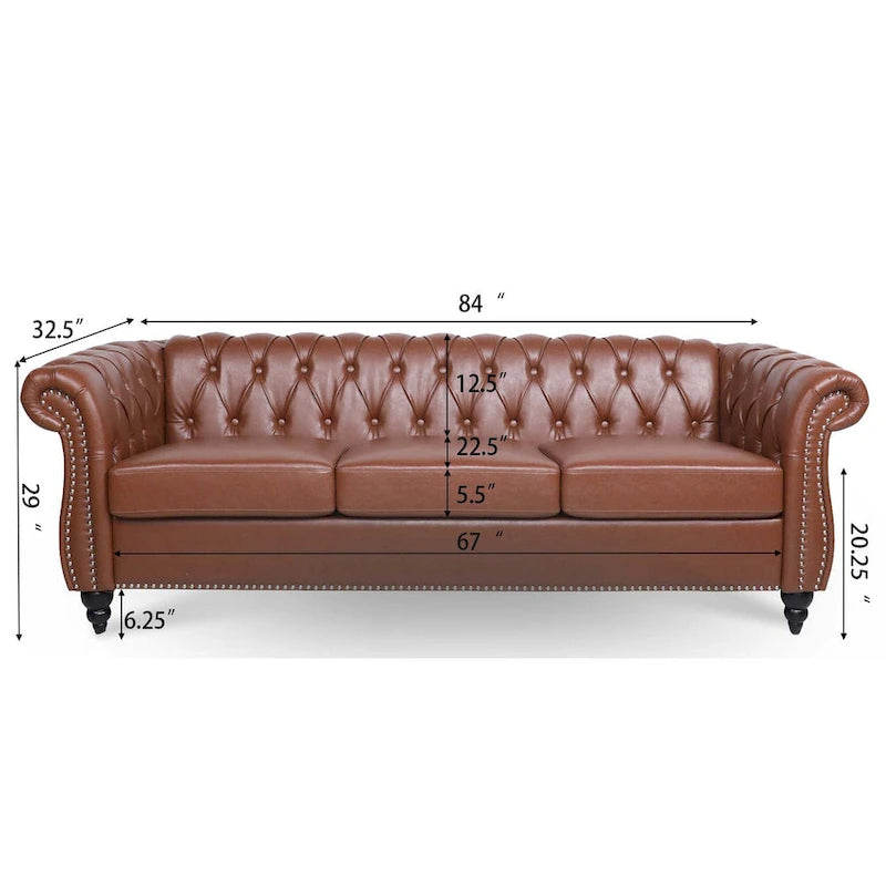 Canapé confortable 3 places avec coussin d’assise à rayures tendance