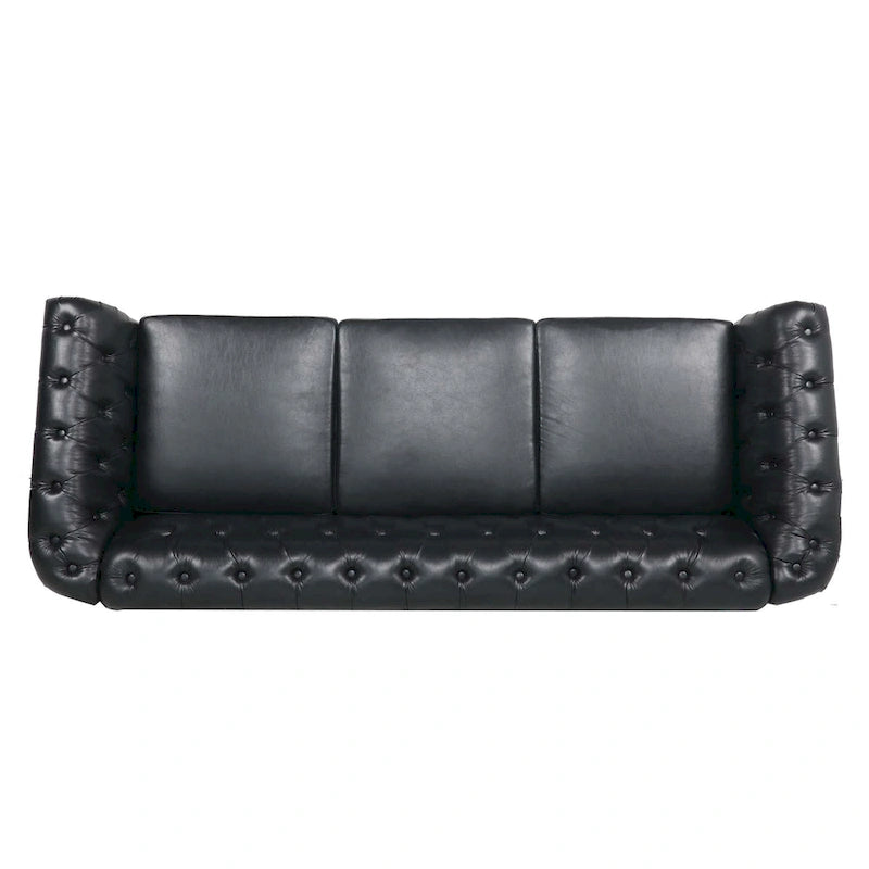 Canapé confortable 3 places avec coussin d’assise à rayures tendance