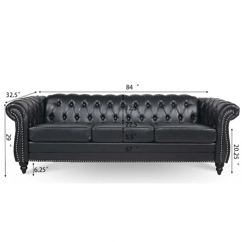 Canapé confortable 3 places avec coussin d’assise à rayures tendance