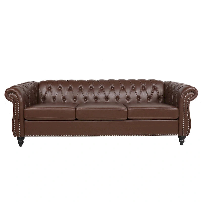 Canapé confortable 3 places avec coussin d’assise à rayures tendance