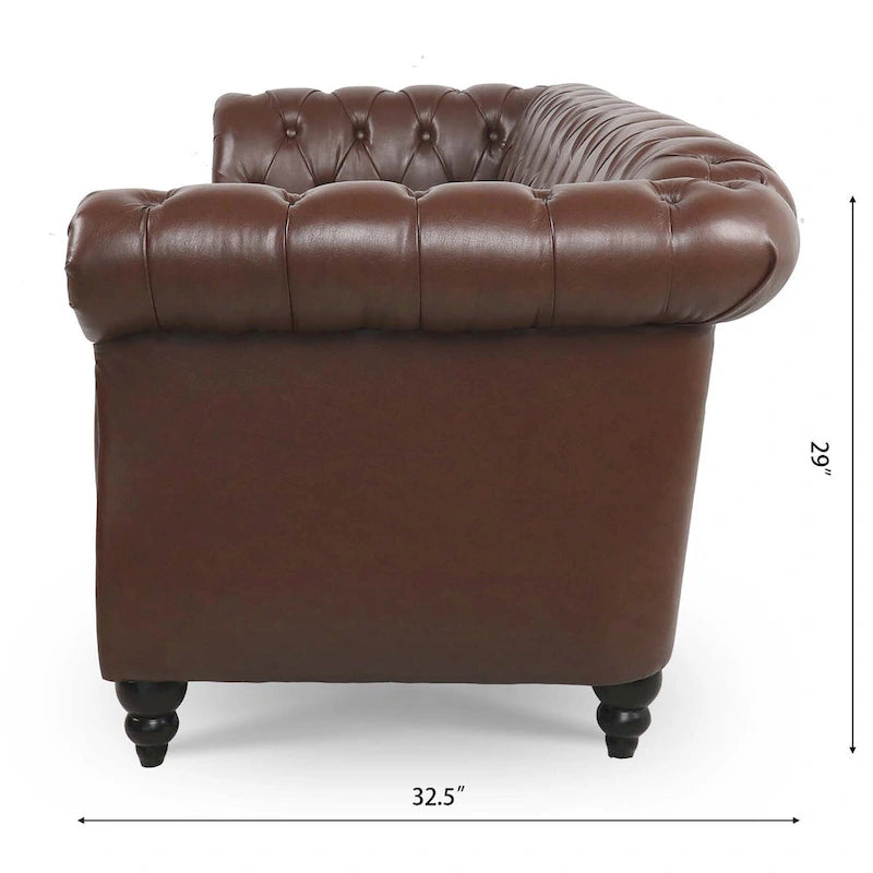 Canapé confortable 3 places avec coussin d’assise à rayures tendance
