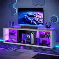 TV-Ständer für 70-Zoll-LED-Fernseher mit Ablagen aus gehärtetem Glas und offenem Schrank - 71 in