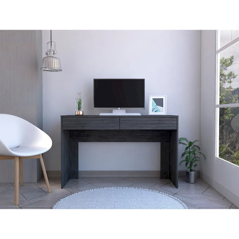 Bureau d’ordinateur à 2 tiroirs sans poignées
