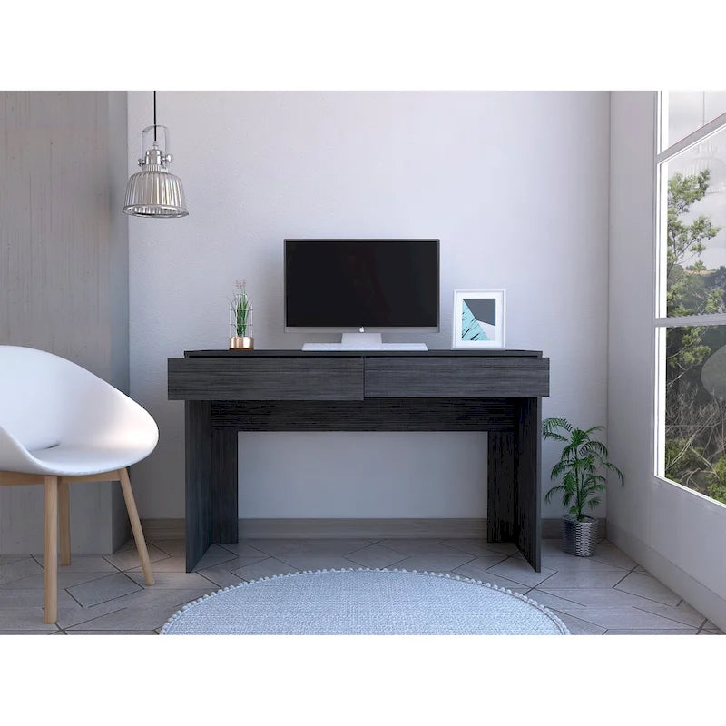 Bureau d’ordinateur à 2 tiroirs sans poignées