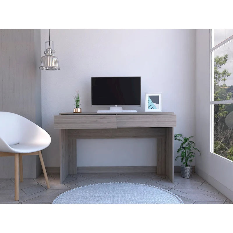 Bureau d’ordinateur à 2 tiroirs sans poignées