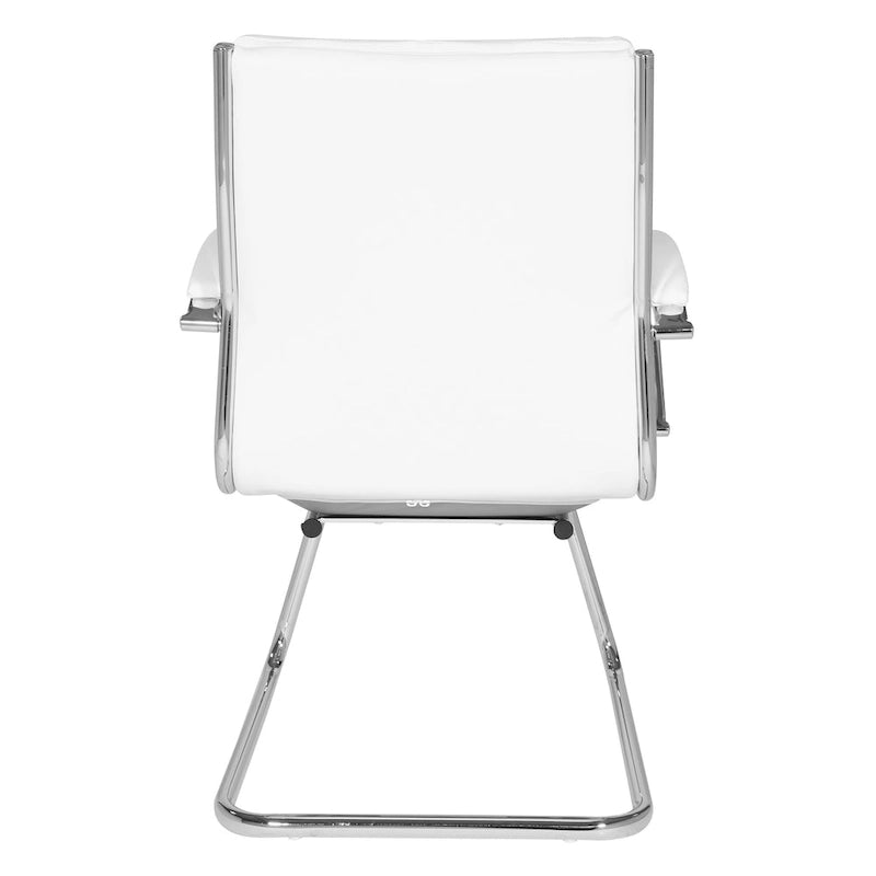 Chaise visiteur en similicuir à dossier mi-hauteur