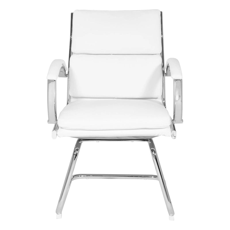 Chaise visiteur en similicuir à dossier mi-hauteur