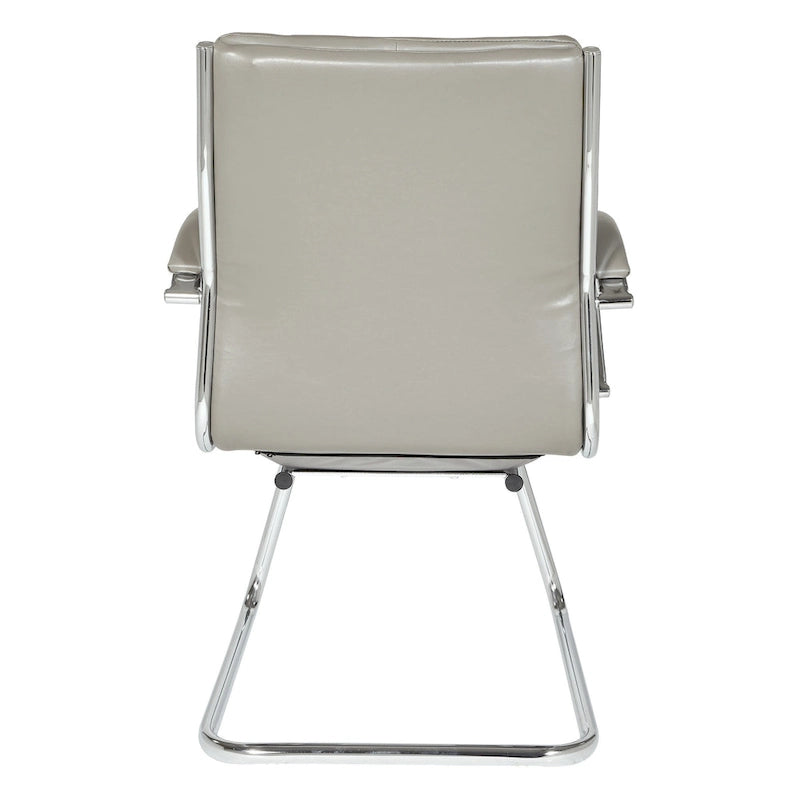 Chaise visiteur en similicuir à dossier mi-hauteur