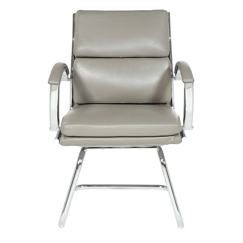 Chaise visiteur en similicuir à dossier mi-hauteur