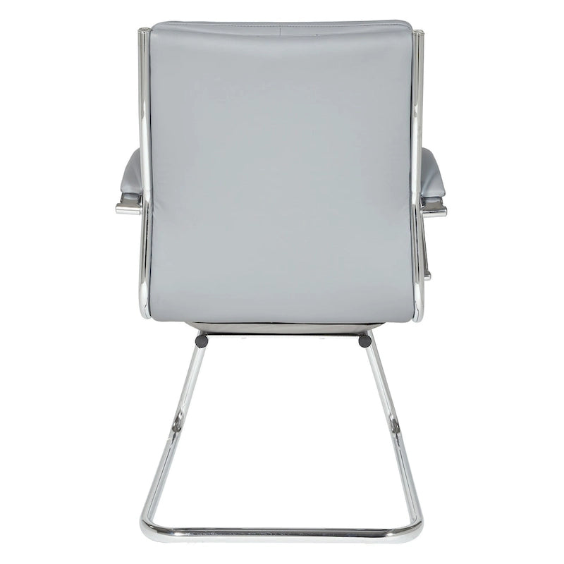 Chaise visiteur en similicuir à dossier mi-hauteur