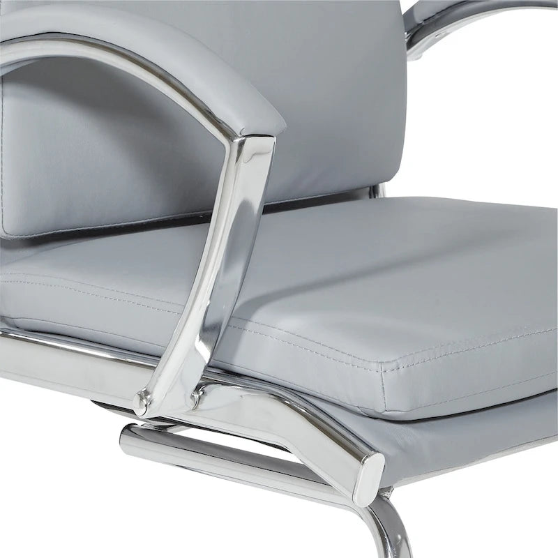Chaise visiteur en similicuir à dossier mi-hauteur