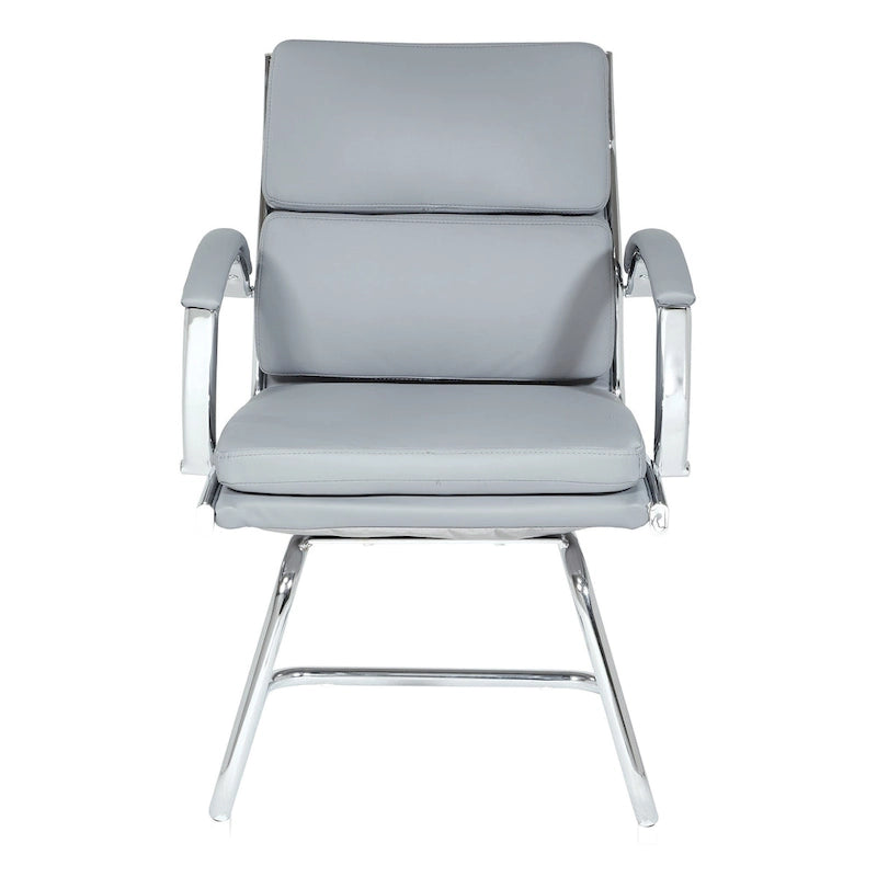 Chaise visiteur en similicuir à dossier mi-hauteur